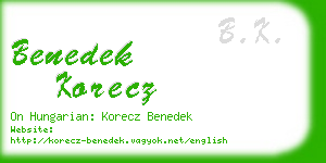 benedek korecz business card